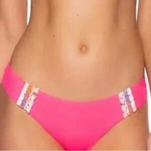 Hot Pink Lace Trim Bikini